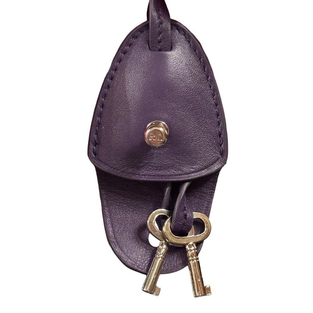 Ralph Lauren Mini Ricky Satchel | Purple Leather | Silver Hardware - Picture 16 of 16